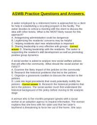 ASWB Practice Questions and Answers.