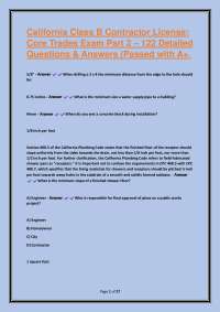 California Class B Contractor License Exam: Core Trades Q&A