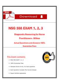 Wilkes Diagnositc Reasoning NSG 550 Exam 1, 2, 3 Qs & Ans (2025/2026)Verified Revised Exam