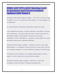 RNSG 1247 STI's (ACC Nursing Level 2) Questions and Correct Answers Updated 2025 Rated A