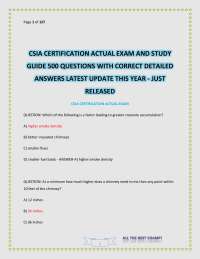 CSIA CERTIFICATION ACTUAL EXAM AND STUDY GUIDE 500 QUESTIONS WITH CORRECT DETAILED ANSWERS
