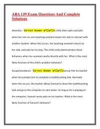 ABA 139 Exam Questions And Complete Solutions | Test Your Knowledge | A + Rated