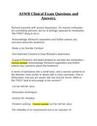 ASWB Clinical Exam Questions and Answers.