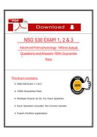 NSG 530 Advanced Pathophysiology Exam (1, 2, 3 & 4) Qs & Ans (2025 / 2026) - Wilkes