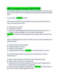 ABO practice exam 2024-2025 QUESTION AND ANSWERS