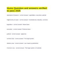 Hums Question and answers verified to pass 2025