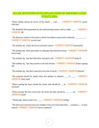 ASA 101 QUESTIONS WITH EXPLANATIONS OF ANSWERS