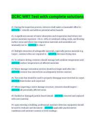 IICRC WRT Test with complete solutions.