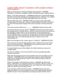 5 Dollar Traffic School| 57 questions| with complete solutions 2025 Graded A+.