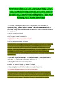 A.T.I Comprehensive Exit Exam 2025 Prep Guide: Updated Practice Questions, Detailed Answer