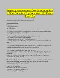 Prophecy Assessments- Core Mandatory Part  1 With Complete Top Solutions 2025 Exam-   Rate