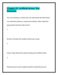 Chapter 65: Artificial airway Test Questions With Expert Verified Solutions