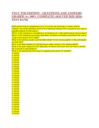 TNCC 9TH EDITION – QUESTIONS AND ANSWERS GRADED A+ 100% COMPLETE (SOLVED 2025-2026) TEST B