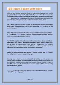 TBS Phase II Exam Prep: Military Tactics and Operations Q&A