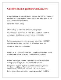 CPHIMS exam 1 questions with answers