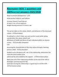 Rasmussen MDC 1 questions and 100%correct answers 2025/2026