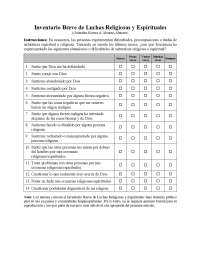 Inventario Breve de Luchas Religiosas y Espirituales
