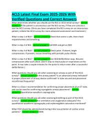 ACLS Latest Final Exam 2025-2026 With  Verified Questions and Correct Answers