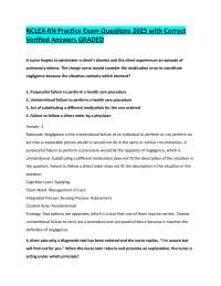 NCLEX-RN Practice Exam Questions 2025 with Correct  Verified Answers GRADED