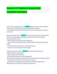 Honors 311 Midterm exam with complete solutions