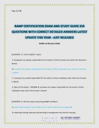 RAMP CERTIFICATION EXAM AND STUDY GUIDE 250 QUESTIONS WITH CORRECT DETAILED ANSWERS LATEST