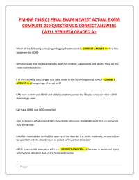 PMHNP 7348.01 FINAL EXAM NEWEST ACTUAL EXAM  COMPLETE 250 QUESTIONS & CORRECT ANSWERS