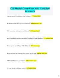OSI Model Exam Questions and Answers: Network Layers Explained
