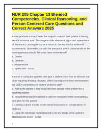 NUR 205 Chapter 13 Blended Competencies, Clinical Reasoning, and Person Centered Care