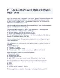 PHTLS questions with correct answers latest 2023