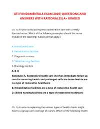 ATI FUNDAMENTALS EXAM 2025|QUESTIONS AND ANSWERS WITH RATIONALES|A+ GRADED