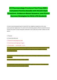 A.T.I Pharmacology Proctored Test Prep 2025 – Complete Practice Bundle with NCLEX-Style