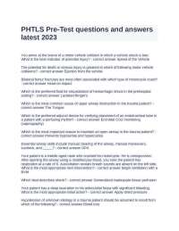 PHTLS Pre-Test questions and answers latest 2023