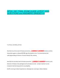 NFDN 1001 FINAL EXAM GUIDE LATEST 2025  QUESTIONS and ANSWERS GRADED A+