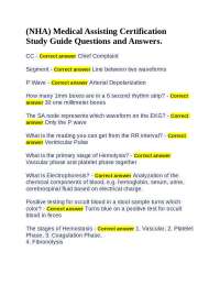 (NHA) Medical Assisting Certification Study Guide Questions and Answers.
