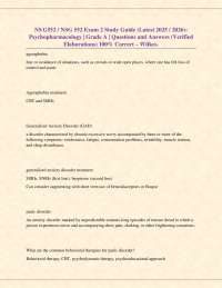 NS G552 / NSG 552 Exam 2 Study Guide (Latest 2025 / 2026): Psychopharmacology | Grade A |