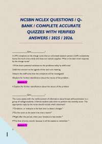NCSBN NCLEX QUESTIONS / Q- BANK / COMPLETE ACCURATE QUIZZES WITH VERIFIED ANSWERS / 2025 /