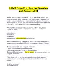 ASWB Exam Prep Practice Questions and Answers 2024