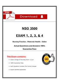NSG 3500 Exam 1 - 4 Galen | Maternal Health 2025 Verified Q&A with Explanations