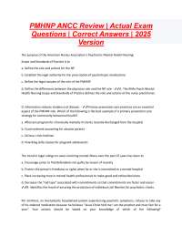 PMHNP ANCC Review  Actual Exam Questions
