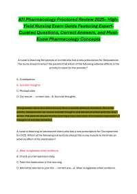 A.T.I Pharmacology Proctored Review 2025– High Yield Nursing Exam Guide Featuring Expert