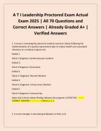 ATI Leadership Proctored Exam Actual Exam 2025 | All 70 Questions and Correct Answers |