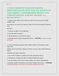 Community Health Nursing Exam Questions and Answers