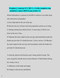 Prophecy General ICU RN A v1with complete top  solutions Latest 2025 Exam |rated A+