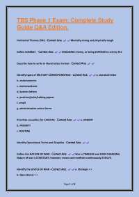 TBS Phase 1 Exam Study Guide: Military Knowledge and Procedures