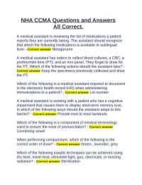 NHA CCMA Questions and Answers All Correct.