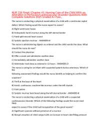 NUR 236 PrepU Chapter 41: Nursing Care of the Child With an Alteration in Perfusion/Cardio