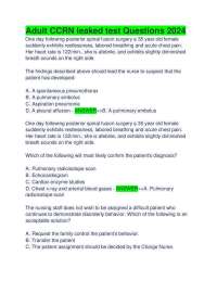 Adult CCRN leaked test Questions 2024-2025 ANSWERS EXAM
