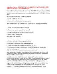 Man the Force - AG BOLC| 270 QUESTIONS| WITH COMPLETE SOLUTIONS 2025 Graded A+ Pass.