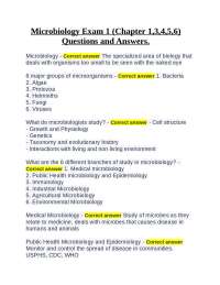 Microbiology Exam 1 (Chapter 1,3,4,5,6) Questions and Answers.
