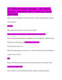 ACTION Personal Training – All Chapter Quizzes| Answered 100% Correctly| Latest 2025-2026